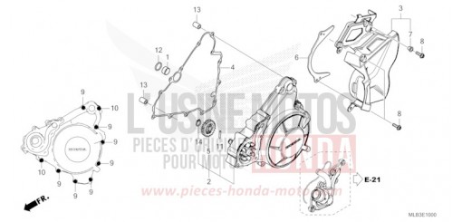 COUVERCLE DE GENERATRICE/PANNEAU ARRIERE GAUCHE CB750AP de 2024